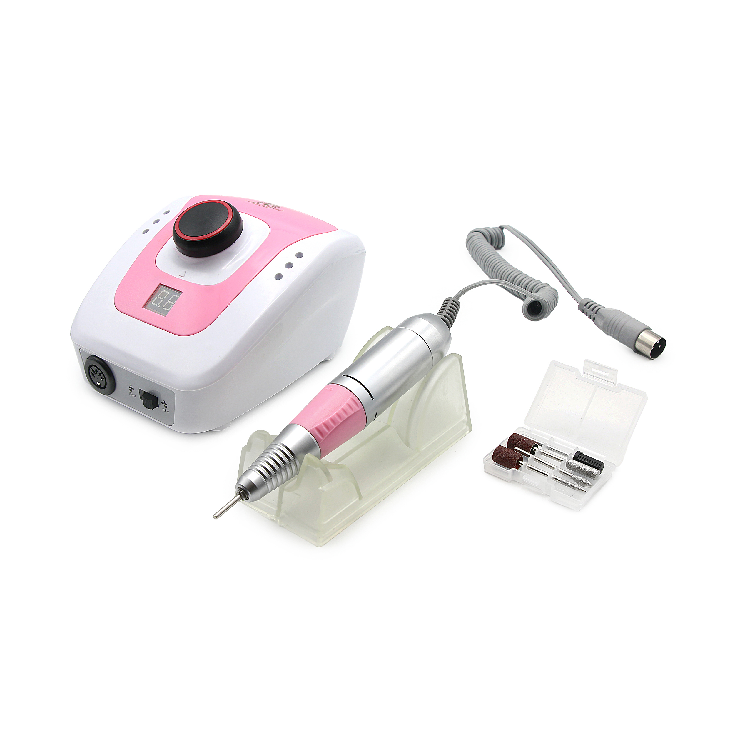 6368-31 Pila electrica manichiura, GF-300, 65W, 35000 rpm, Alba/Roz - imagine 1