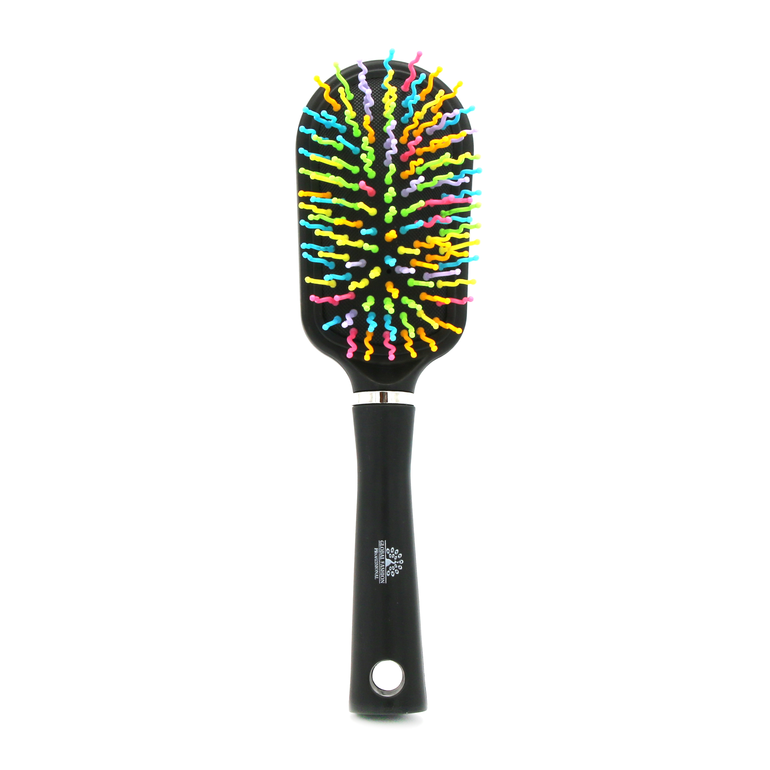 9585RX-1 Perie pentru descalcire parului, cu peri ondulati din plastic, 9585RX, negru/multicolor - imagine 1